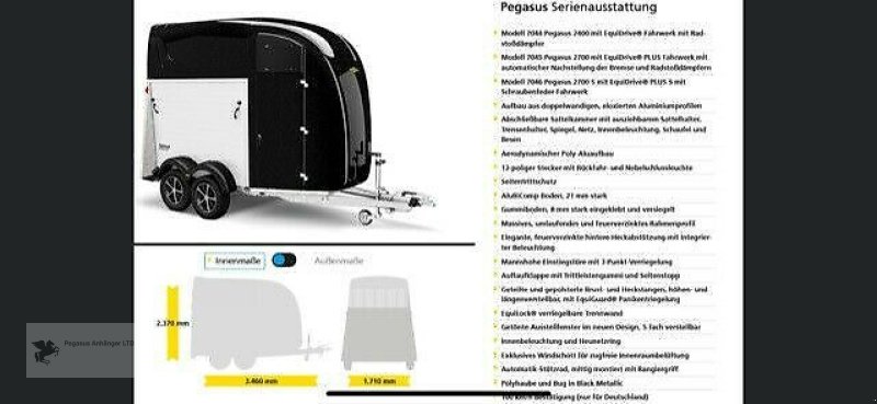 Viehanhänger типа Humbaur Pegasus 2400 PRO MAX Pferdeanhänger ALU NEU, Gebrauchtmaschine в Gevelsberg (Фотография 9)