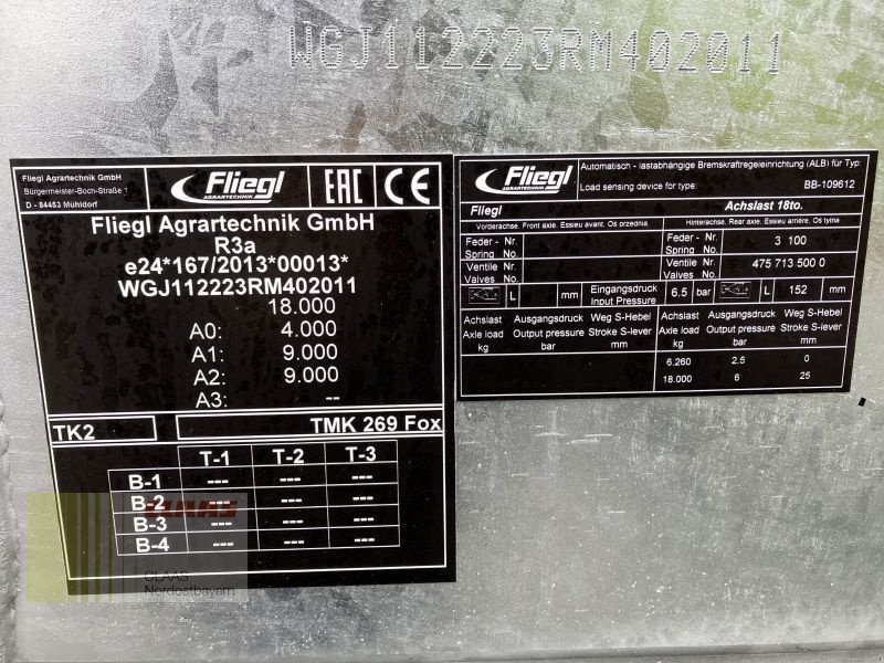 Wannenkipper des Typs Fliegl TMK 269 FOX PROFI, Neumaschine in Altenstadt a.d. Waldnaab (Bild 30)