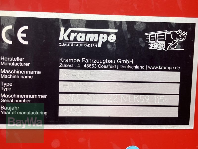 Wannenkipper del tipo Krampe HALFPIPE HP 20 CARRIER, Gebrauchtmaschine en Plattling (Imagen 8)