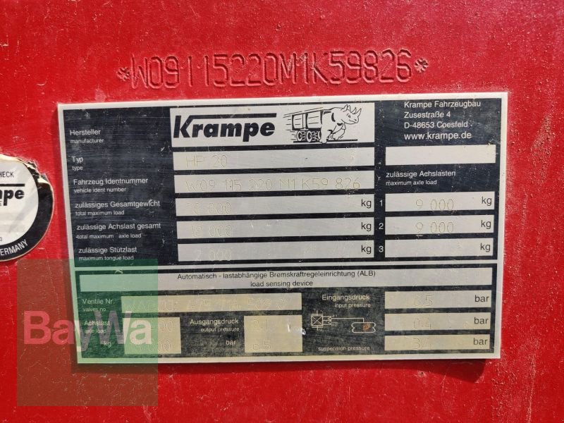 Wannenkipper tipa Krampe HP 20 & 80 KM/H, Gebrauchtmaschine u Wald/Roßbach (Slika 15)