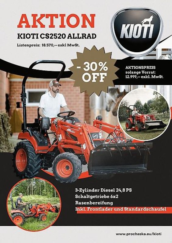 Weinbautraktor typu Kioti CS2520U-EU 4-WD AKTION, Neumaschine w Wien (Zdjęcie 1)