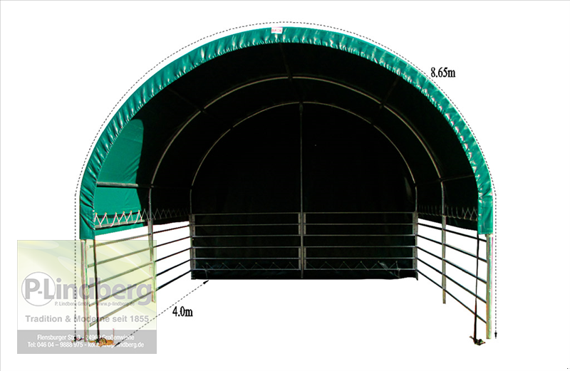 Zelthalle tip P.Lindberg GmbH Weidezelt PVC 610 g/m² Unterstand 4 x 4 x 3,15 m, Neumaschine in Großenwiehe (Poză 4)