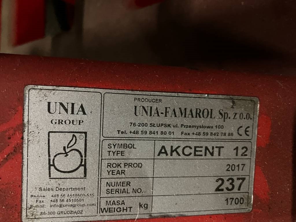 Zinkenrotor (Ackerbau) tip Unia Akcent 12 M, Gebrauchtmaschine in Hinnerup (Poză 6)