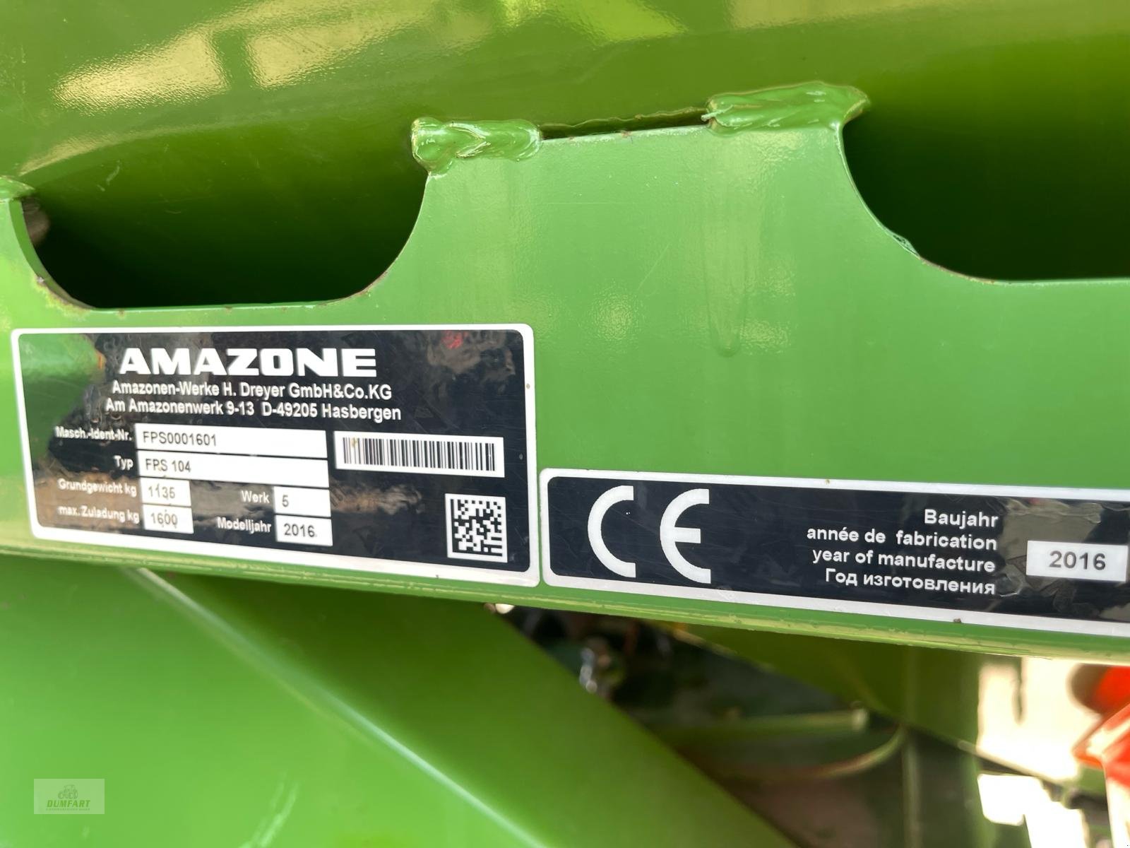 Zubehör Bestell-/Pflegemaschinen του τύπου Amazone Frontsaatgutbehälter FPS mit Frontreifenpacker, Gebrauchtmaschine σε Bad Leonfelden (Φωτογραφία 5)