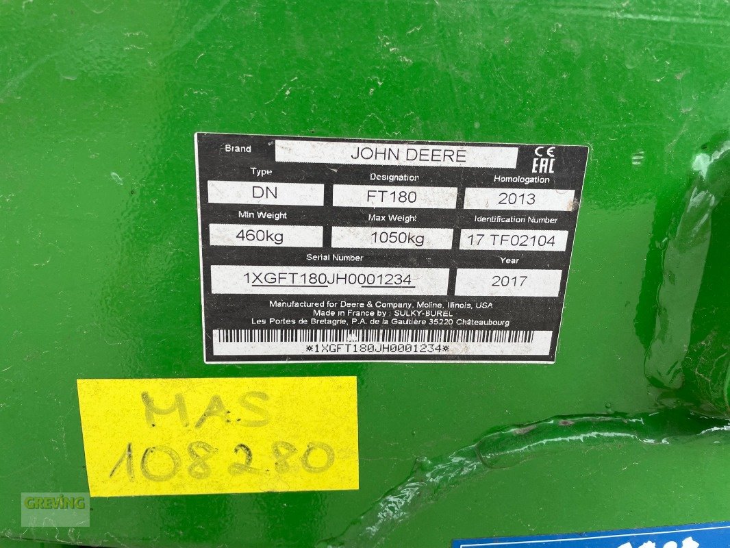 Zubehör Bestell-/Pflegemaschinen tipa John Deere Fronttank FT 180, Gebrauchtmaschine u Ahaus (Slika 13)