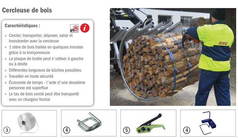 Zubehör del tipo Fliegl Cercleuse de bois 3 tonnes, Neumaschine en Chavornay (Imagen 4)