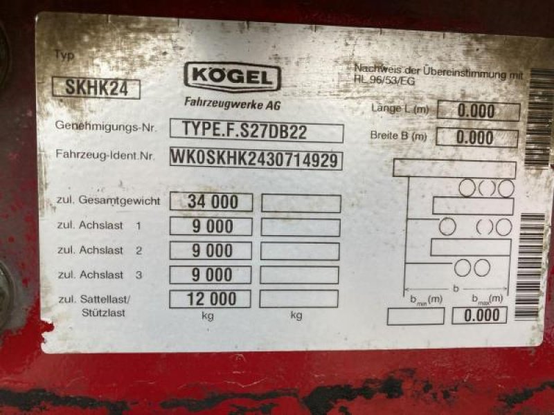 Zubringerfaß Türe ait Kögel Non spécifié, Gebrauchtmaschine içinde Bourron Marlotte (resim 11)