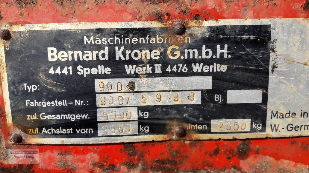 Zweiachskipper Türe ait Krone 90DK, Gebrauchtmaschine içinde Gimpertshausen (resim 1)