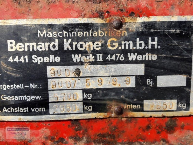 Zweiachskipper del tipo Krone 90DK, Gebrauchtmaschine en Gimpertshausen (Imagen 1)