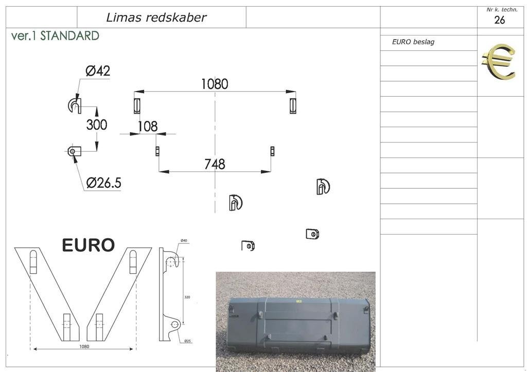 Frontladerzubehör of the type Sonstige Ny 1,5m Uni. Skovl med Euro, Gebrauchtmaschine in Lintrup (Picture 2)