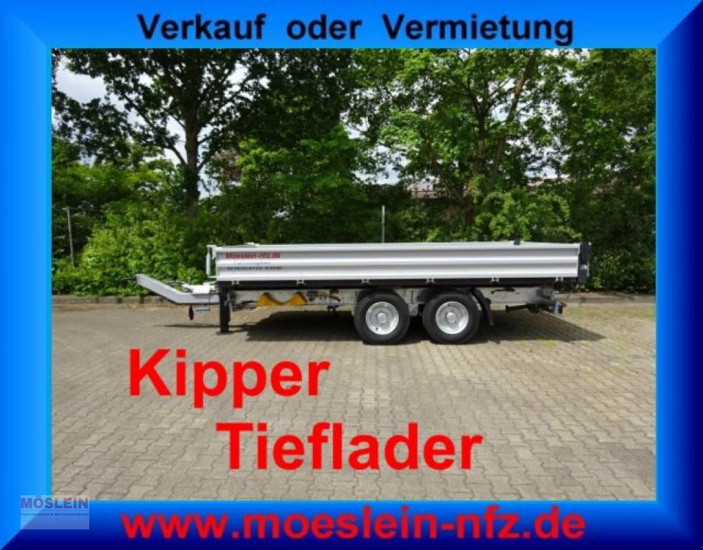 Anhänger del tipo Möslein TTD11 weiß neuer Tandem 3- Seitenkipper Tieflader, Gebrauchtmaschine In Schwebheim (Immagine 3)