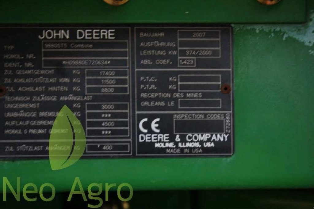 Oldtimer-Mähdrescher του τύπου John Deere 9800 STS, Neumaschine σε Тернопіль (Φωτογραφία 2)