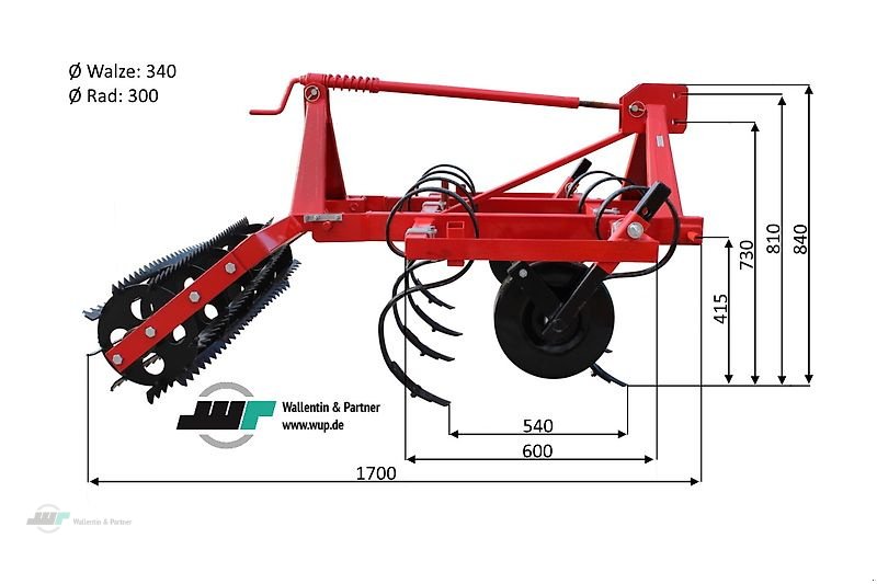 Grubber typu Wallentin & Partner Feingrubber 1,20m - 7 Zinken - Kultivator - Grubber ab 15 PS, Neumaschine w Wesenberg (Zdjęcie 3)