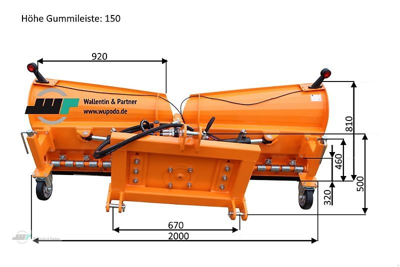 Schneepflug tipa Wallentin & Partner Schneepflug 2,0 m Schneeschild Vario V Form Kat. 1, Neumaschine u Wesenberg (Slika 4)