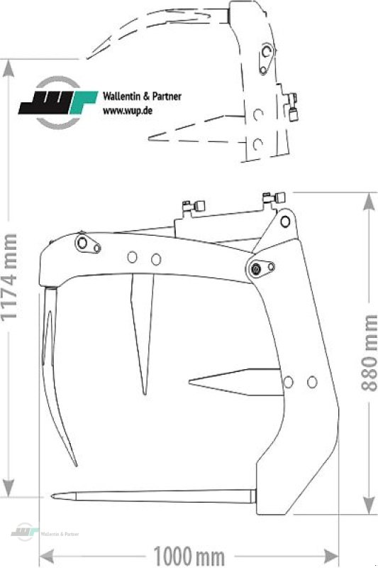 Frontladerzubehör del tipo Wallentin & Partner Krokodilgebiss 1,5 m Silozange Greifzange Euroaufnahme, Neumaschine en Wesenberg (Imagen 9)