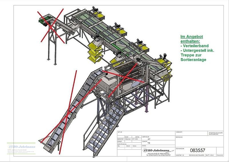 Sonstige Kartoffeltechnik tip EURO-Jabelmann gebr. Verteilerband mit 7 Fallsegel a. 5 Stufen inkl. Untergestell und Podest für Sortieranlage z.B. JKS 144, Gebrauchtmaschine in Itterbeck (Poză 2)