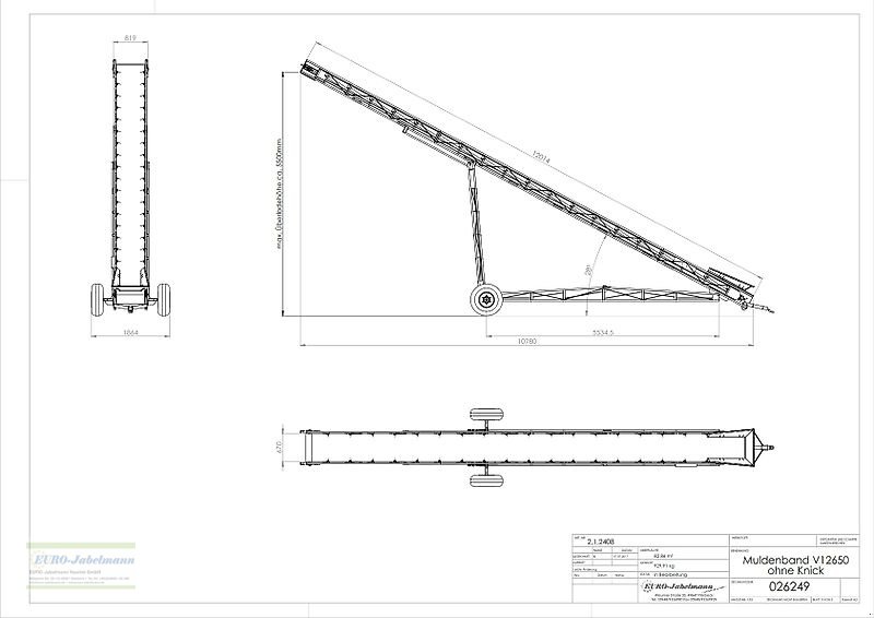 Lagertechnik del tipo EURO-Jabelmann Förderband, EURO-Band V12650 K, mit Knick, 12  m, NEU, sofort ab Lager, Neumaschine In Itterbeck (Immagine 25)