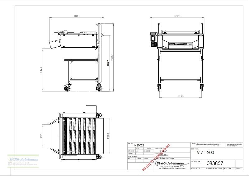 Lagertechnik typu EURO-Jabelmann Spiralwalzenenterder 1200 mm breit, NEU, Neumaschine w Itterbeck (Zdjęcie 9)