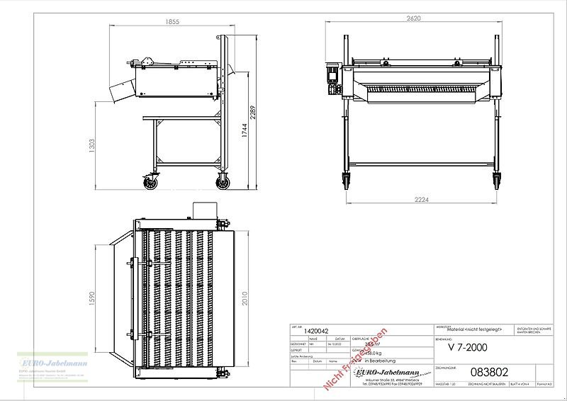 Lagertechnik Türe ait EURO-Jabelmann Spiralwalzenenterder 2000 mm breit, NEU, Neumaschine içinde Itterbeck (resim 9)