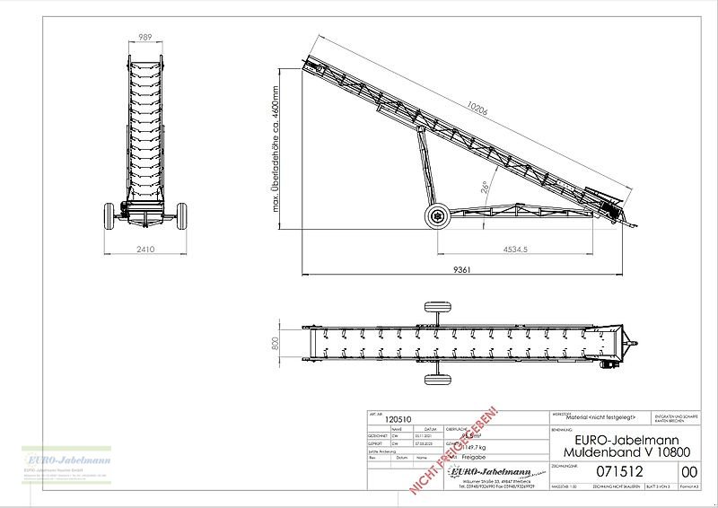 Förderanlage du type EURO-Jabelmann Förderband, EURO-Band V 10650, 10 m, NEU, Neumaschine en Itterbeck (Photo 23)