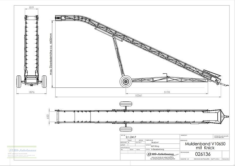 Förderanlage typu EURO-Jabelmann Förderband, EURO-Band V 10650, 10 m, NEU, Neumaschine v Itterbeck (Obrázok 27)