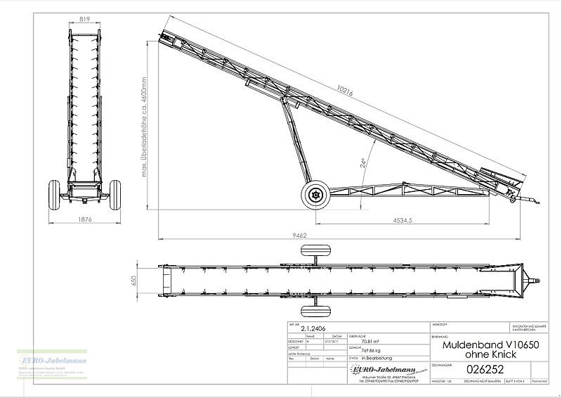 Förderanlage tip EURO-Jabelmann Förderband, EURO-Band V 10650, 10 m, NEU, Neumaschine in Itterbeck (Poză 25)