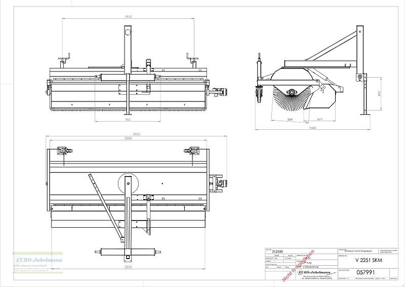 Kehrmaschine des Typs EURO-Jabelmann Kehrmaschine, Schlepperkehrmaschine V 2251 SKM, 2,25 m NEU, Neumaschine in Itterbeck (Bild 8)